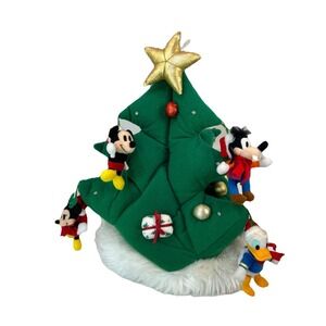 Walt Disney World Vintage Christmas Tree Hat Mickey Mouse Donald Duck Goofy Read